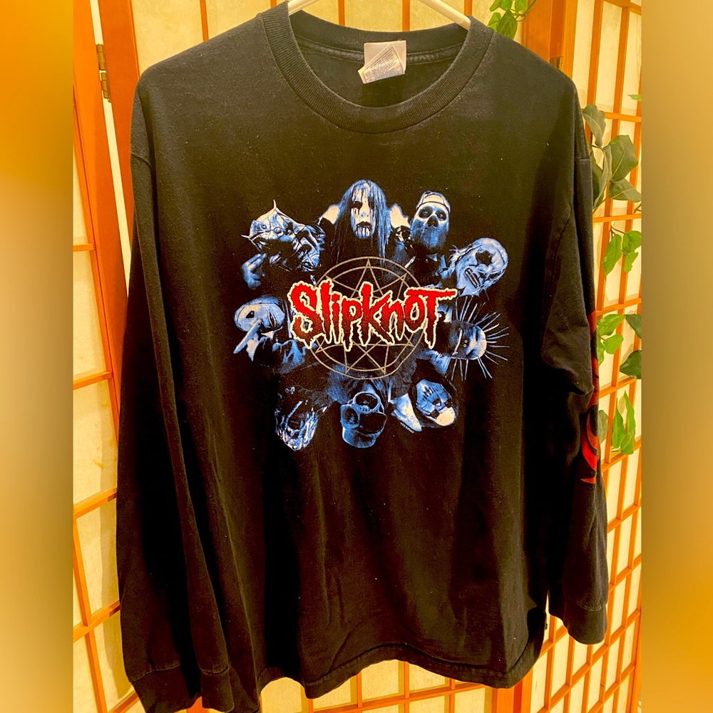 Vintage Black Slipknot Band Shirt Long-sleeve Large